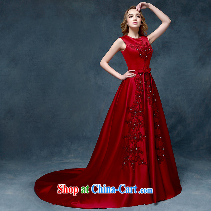 According to Lin Elizabeth 2015 stylish new wine red dress dress long, cultivating Evening Dress crowsfoot wedding dress bridal toast serving wine red are, according to Lin, Elizabeth, and shopping on the Internet