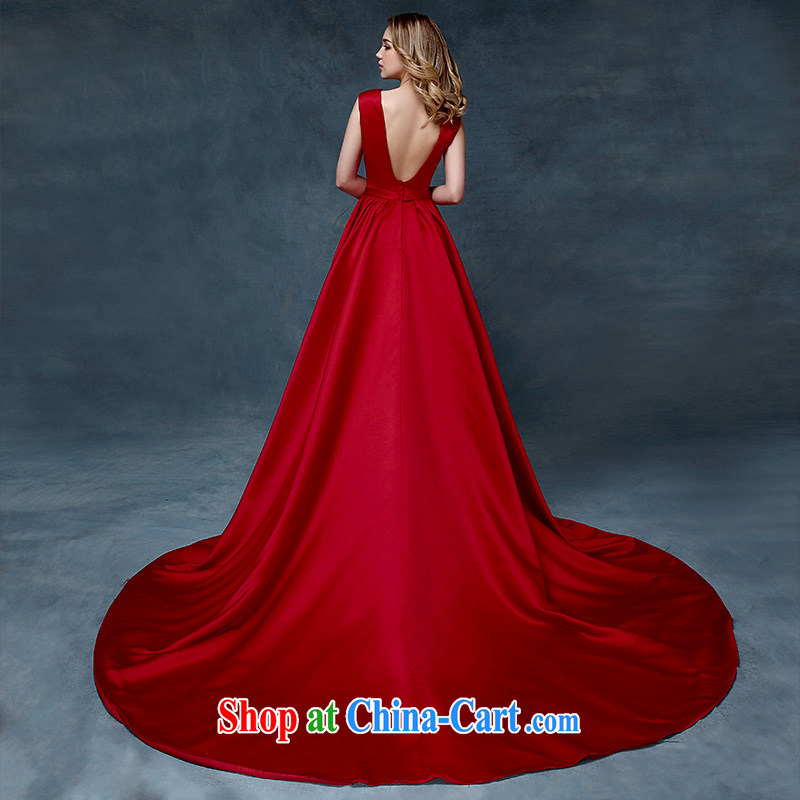 According to Lin Elizabeth 2015 stylish new wine red dress dress long, cultivating Evening Dress crowsfoot wedding dress bridal toast serving wine red are, according to Lin, Elizabeth, and shopping on the Internet