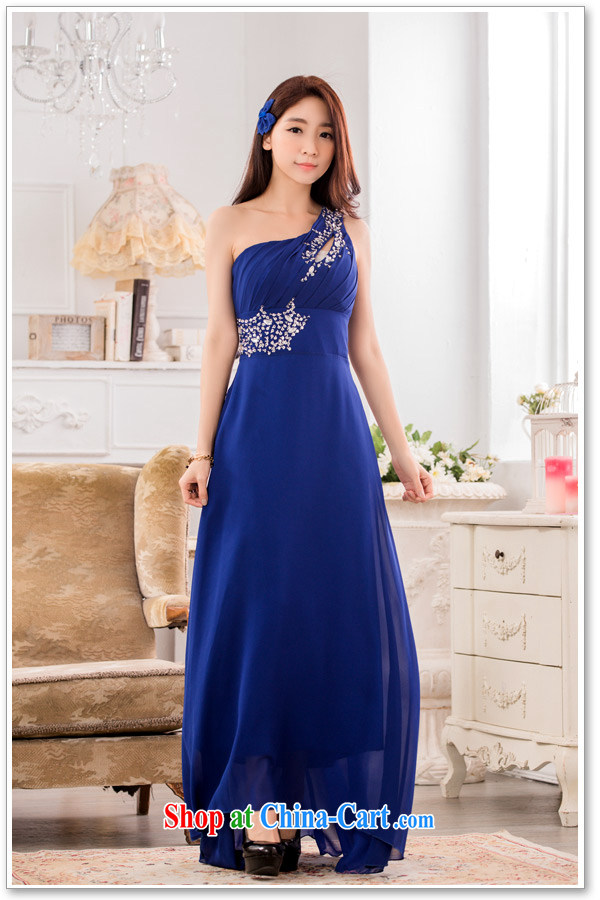 JK 2 high-end dinner show the dress stylish single shoulder manually staple snow Pearl woven long evening dress blue XXXL pictures, price, brand platters! Elections are good character, the national distribution, so why buy now enjoy more preferential! Health