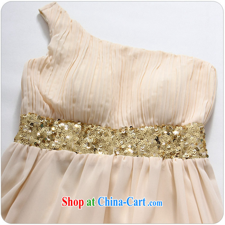 2 JK Korean fashion debut single shoulder-waist graphics thin ice woven dresses manually staple-ju long evening dress dresses champagne color XXXL pictures, price, brand platters! Elections are good character, the national distribution, so why buy now enjoy more preferential! Health