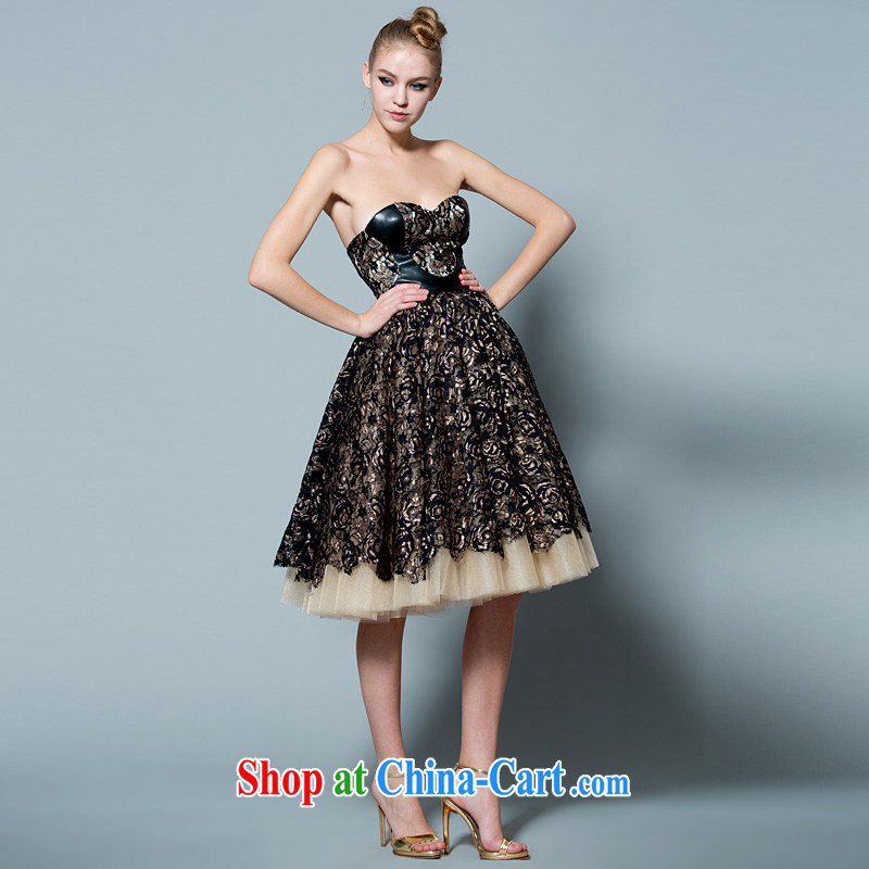 A lifetime yarn wedding dresses 2014 spring and summer, new lace bare chest banquet ball gown skirt 30230848 black L stock code 165 /88 A, a yarn, shopping on the Internet