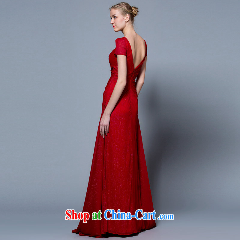 A yarn wedding dresses 2015 new bag shoulder V for cultivating long bridal toast serving red 30240892 deep red L code in stock 165/88 A, a yarn, shopping on the Internet