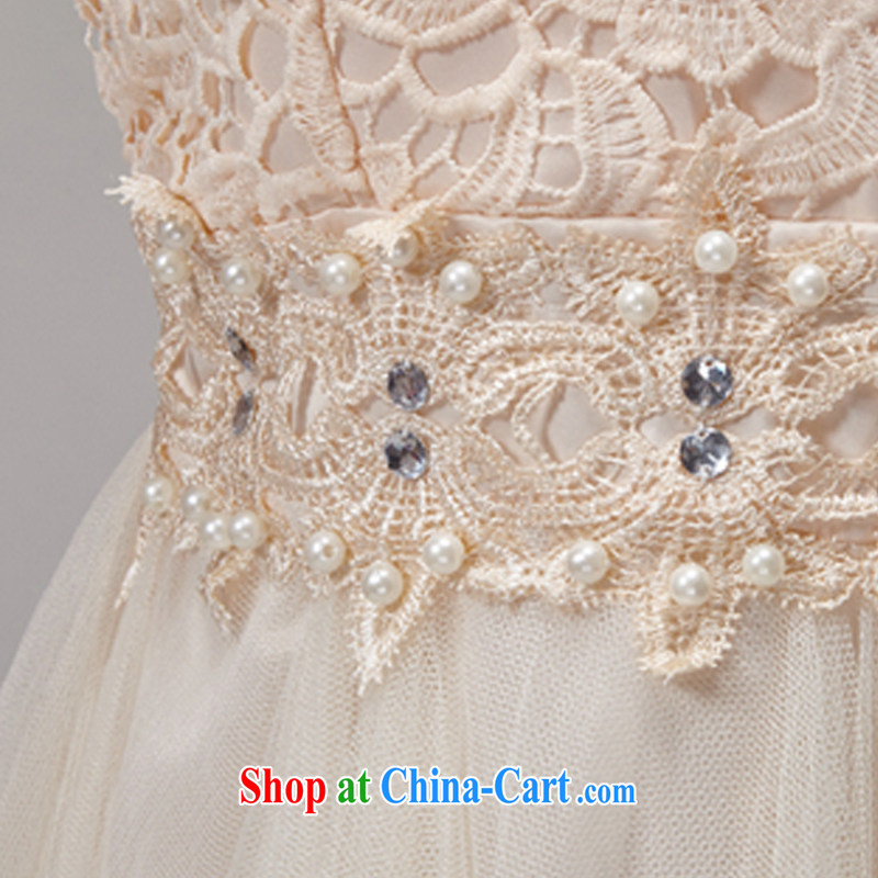 The British Cayman Windsor 2015 summer staple manually inserts Pearl drill temperament Mary Magdalene Beauty Chest dresses bridesmaid groups dress skirt apricot L, the British Cayman (YINGMANSHAN), online shopping
