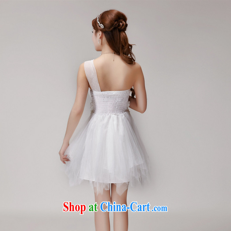 The Manchester Windsor bridesmaid service 2015 new bridesmaid dresses in banquet dress sister skirt short, small dress summer white L, the British Cayman (YINGMANSHAN), online shopping