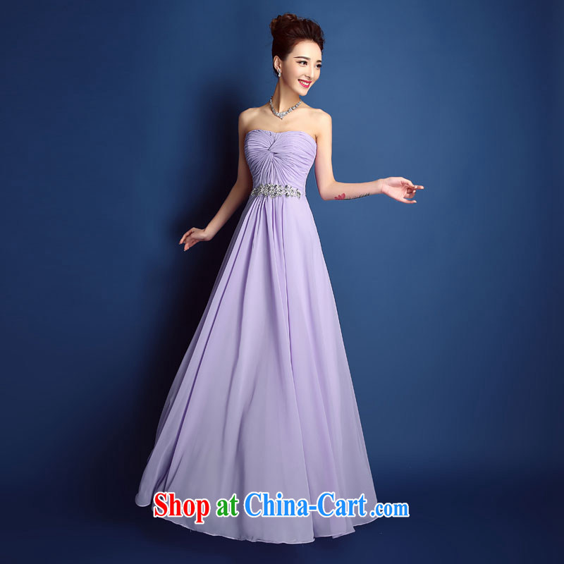 Spring and Summer bridesmaid Kit 2015 new wedding dress toast serving long, accompanied by her sister in her annual meeting banquet dress uniform performance light purple XXL, beautiful, shopping on the Internet