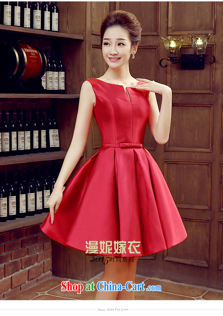 Time SYRIAN ARAB banquet Evening Dress 2015 new dual-shoulder short, Korean version Satin small dress bridal dresses wedding toast serving spring and summer wine red M pictures, price, brand platters! Elections are good character, the national distribution, so why buy now enjoy more preferential! Health