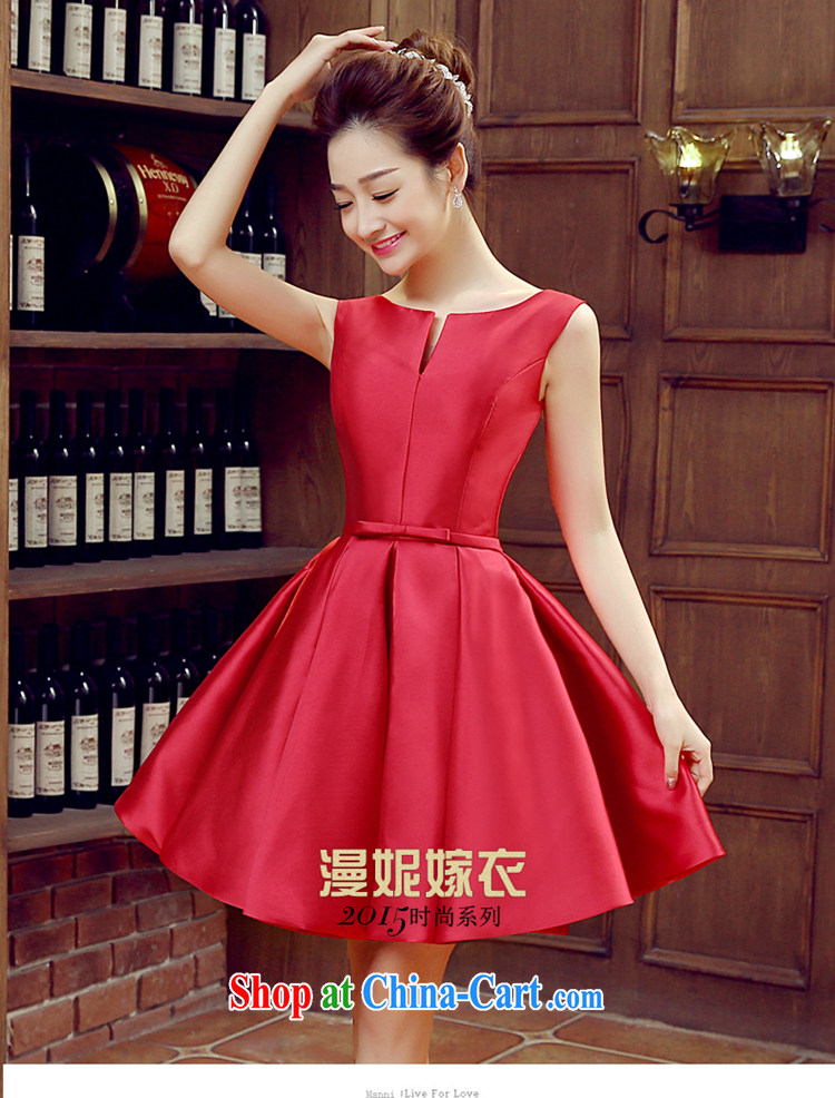 Time SYRIAN ARAB banquet Evening Dress 2015 new dual-shoulder short, Korean version Satin small dress bridal dresses wedding toast serving spring and summer wine red M pictures, price, brand platters! Elections are good character, the national distribution, so why buy now enjoy more preferential! Health