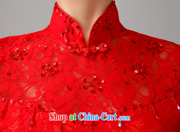 Time his 2015 spring and summer new wedding dresses bridal wedding red toast serving lace long stylish evening dress girl crowsfoot cheongsam red XXL pictures, price, brand platters! Elections are good character, the national distribution, so why buy now enjoy more preferential! Health