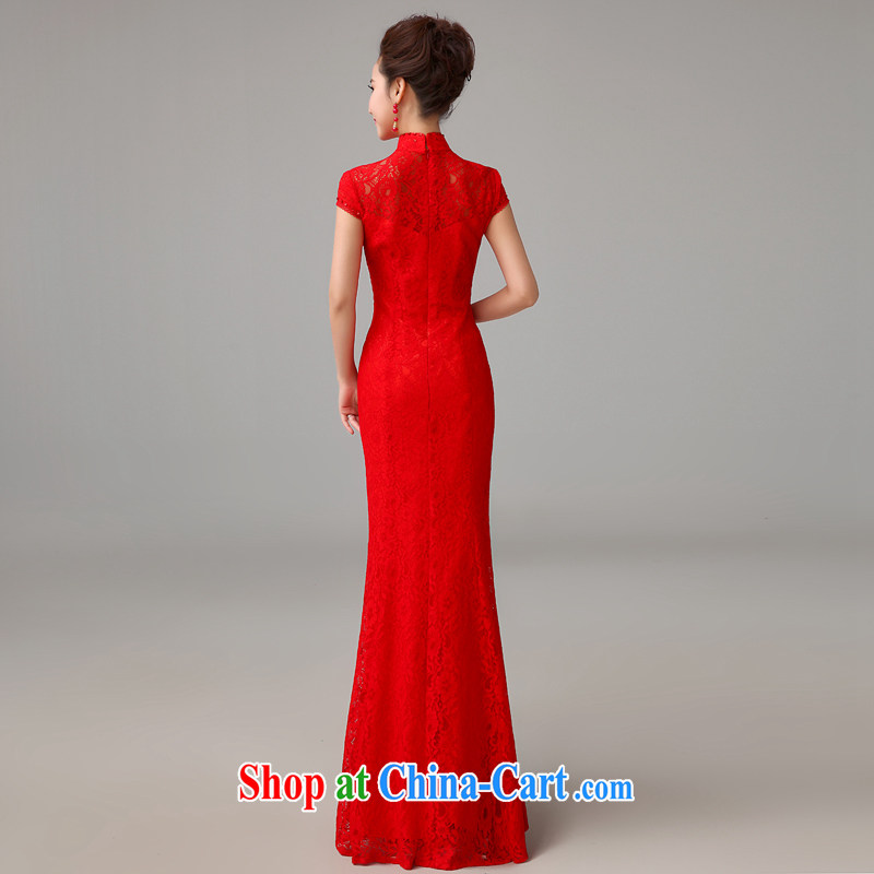 Time SYRIAN ARAB 2015 spring and summer new wedding dresses bridal wedding red bows clothes lace long stylish evening dress girls dresses at Merlion red XXL, time, and shopping on the Internet