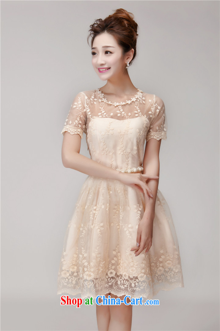 The Manchester Windsor summer 2015 and lace hook flower Openwork Web yarn manually staple Pearl Princess dress dress dress apricot L pictures, price, brand platters! Elections are good character, the national distribution, so why buy now enjoy more preferential! Health