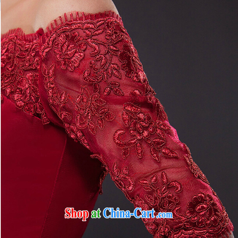 New Field in shoulder cuff dress short marriages, short banquet wine red evening dress pregnant women served toast Red. Do not return does not change, so Balaam, shopping on the Internet