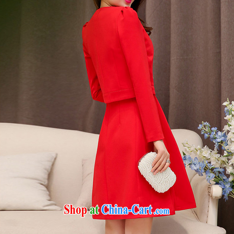 Cayman business, Gift wedding dresses women's clothing 2015 summer new stylish two-piece necklace dresses bridal gown back door toast bridesmaid fitted dresses female Red XL, business, gift, shopping on the Internet