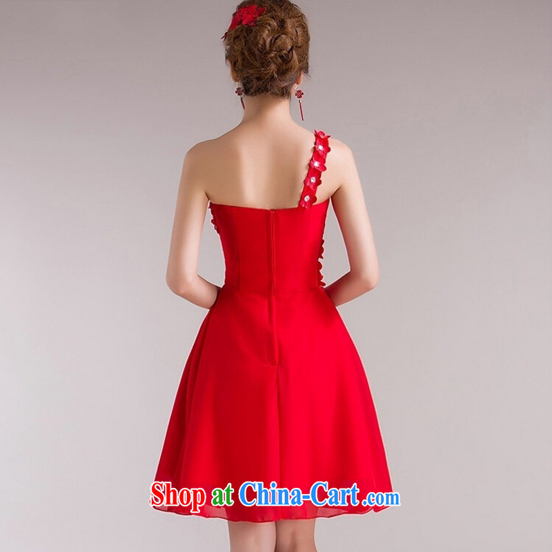 Yong-yan and 2015 new bride wedding dresses evening dress uniform toast long red uniforms, shoulder bows dress red short. size color will not be refunded, Yong Yan good offices, shopping on the Internet