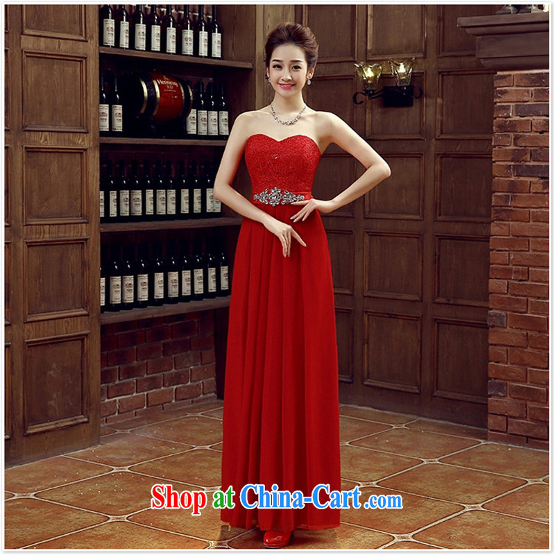 Large red bridal bridesmaid wedding dress wedding toast service wedding Evening Dress long bridal with 2015 new XXL, her spirit, and shopping on the Internet