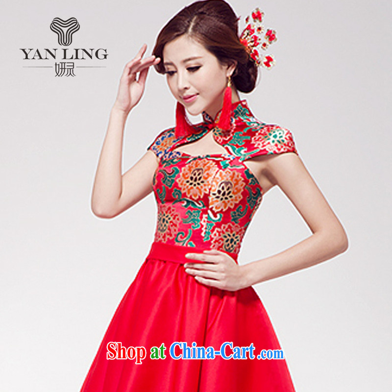 2015 new marriage toast serving small red dress Chinese improved stylish Princess bride short skirt dress XXL, her spirit, and shopping on the Internet