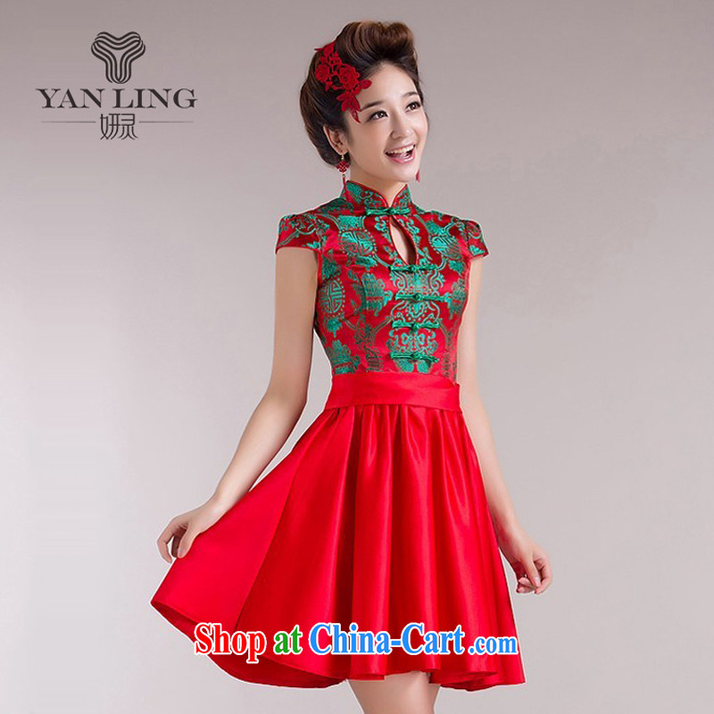 2015 new dress Short China wind red toast summer service performance service back doors 72 dresses XXL, her spirit, and shopping on the Internet