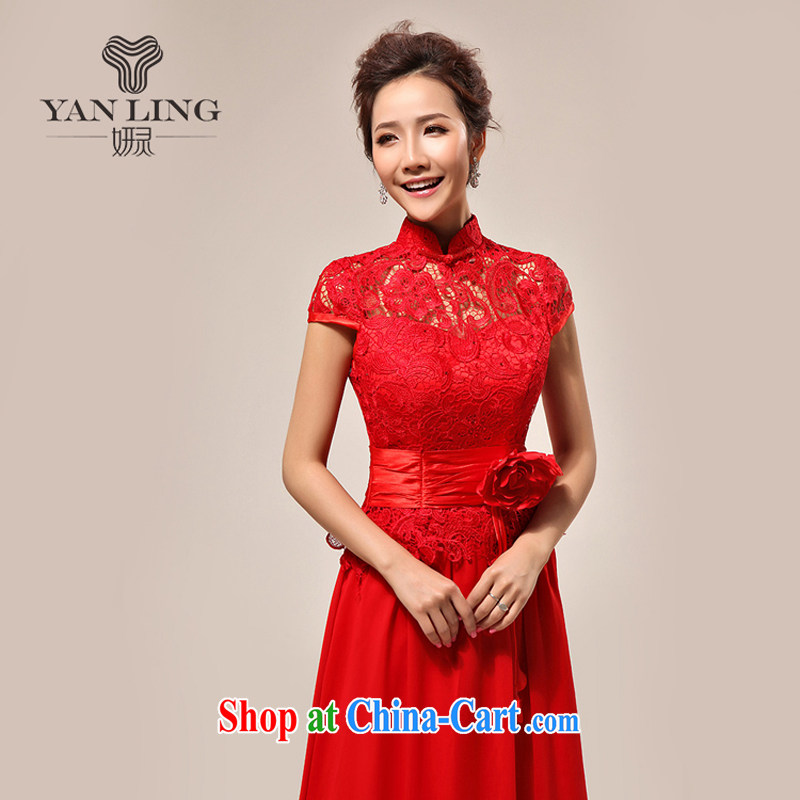 2015 new married Yi luxury sexy outfit a Field shoulder red lace bridal wedding dress LF XXL 133, her spirit, and, on-line shopping