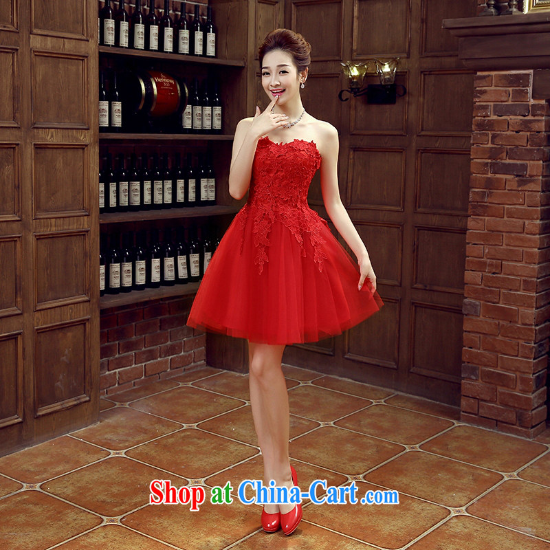bridal dresses bows new marriage, stylish and small red dress girls dress short banquet spring and summer XXL