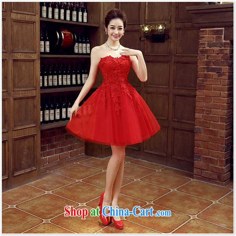 bridal dresses bows new marriage, stylish and small red dress girls dress short banquet spring and summer XXL, her spirit, and shopping on the Internet