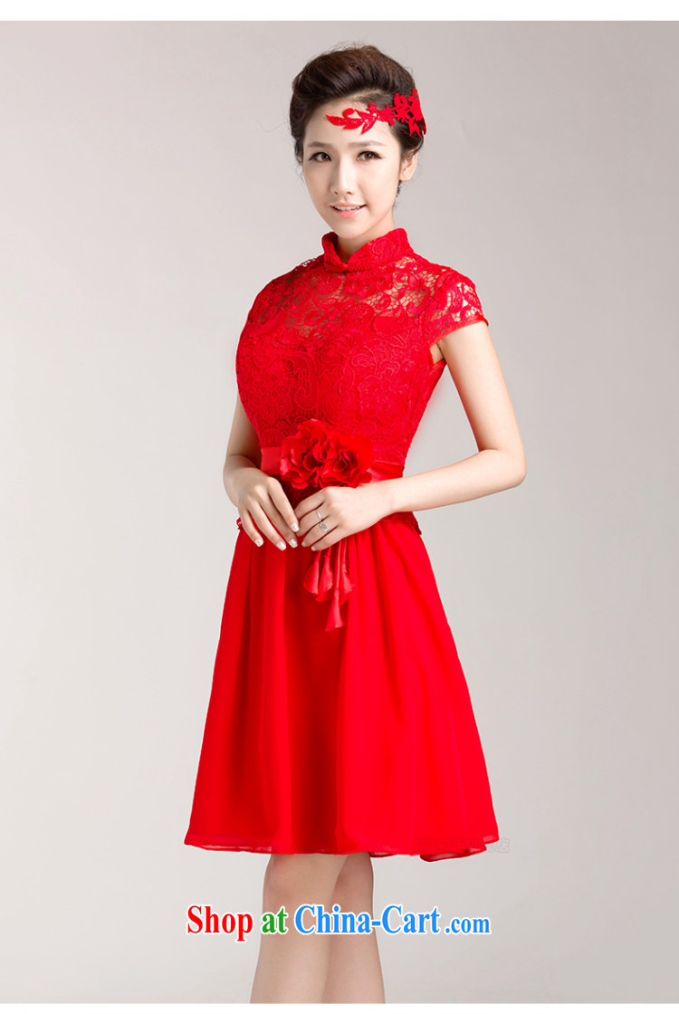 Her spirit 2015 new marriages served toast red short wedding lace cheongsam dress short-sleeved XXL pictures, price, brand platters! Elections are good character, the national distribution, so why buy now enjoy more preferential! Health