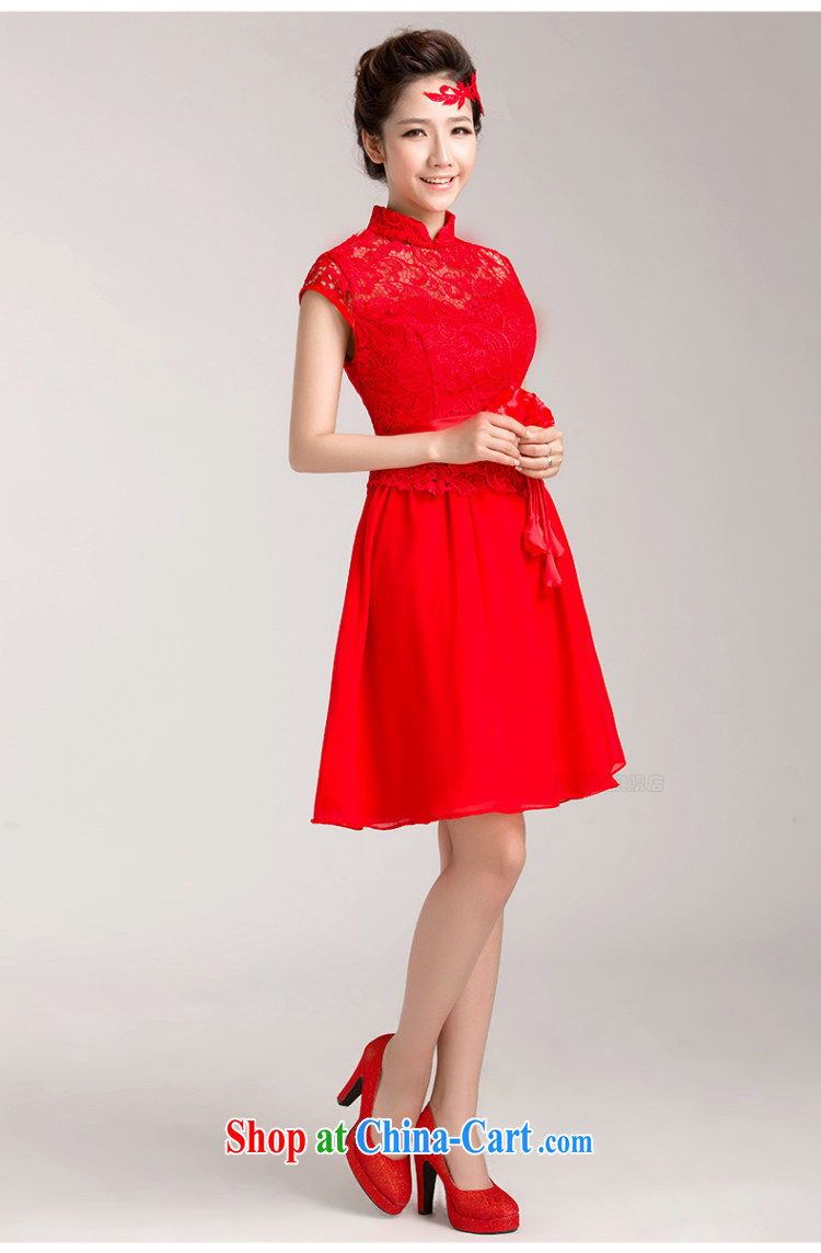 Her spirit 2015 new marriages served toast red short wedding lace cheongsam dress short-sleeved XXL pictures, price, brand platters! Elections are good character, the national distribution, so why buy now enjoy more preferential! Health
