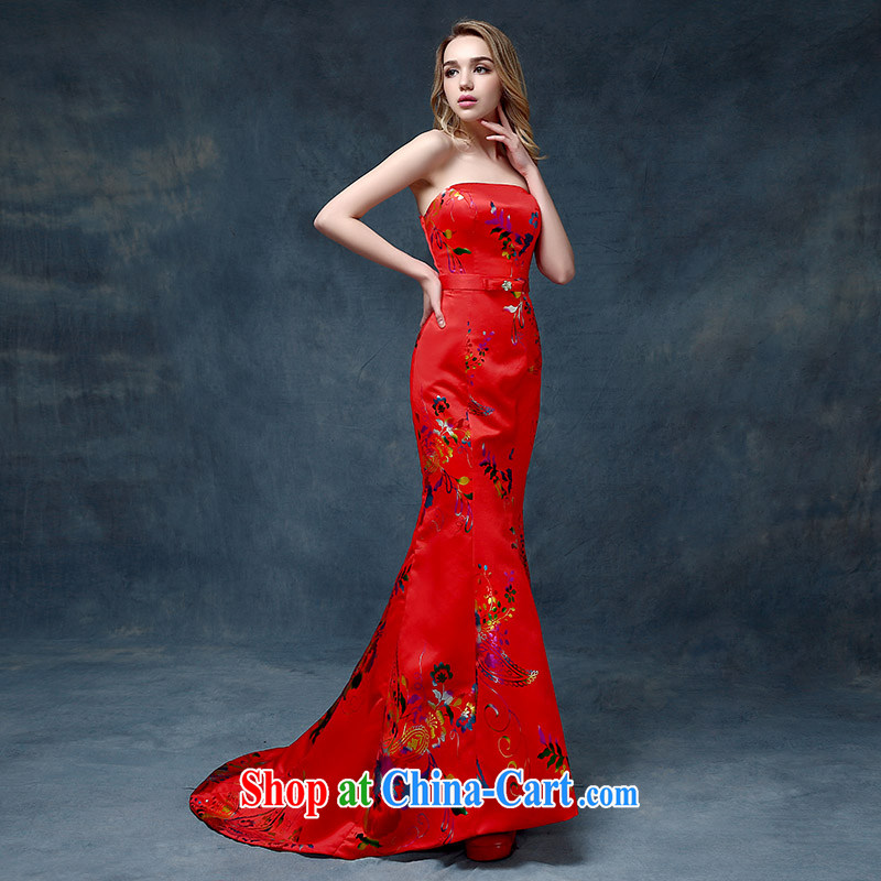 Wedding toast wiped his chest crowsfoot wedding dresses Evening Dress 2015 New Red Beauty, Video thin red XL, according to Lin, Elizabeth, and shopping on the Internet
