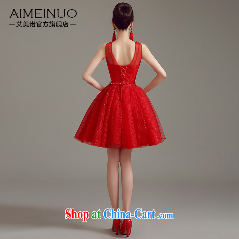 The United States and the 2015 summer wedding dresses marriages Korean lace flowers gauze double-shoulder bows service tie-cultivating graphics thin A BL 15 03 red XXL (waist 2.3 feet), the United States (Imeinuo), online shopping