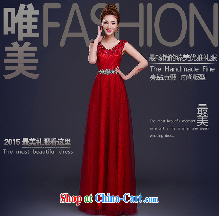 2015 New red long dual shoulder straps bridal wedding dress toast service banquet dress party chair royal blue L pictures, price, brand platters! Elections are good character, the national distribution, so why buy now enjoy more preferential! Health