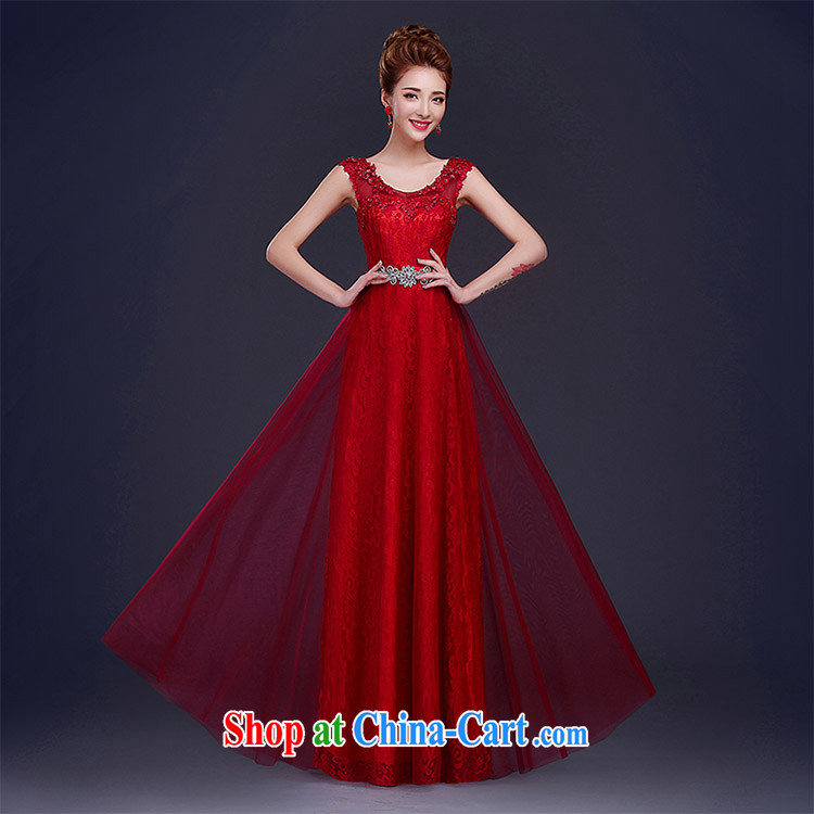 2015 New red long dual shoulder straps bridal wedding dress toast service banquet dress party chair royal blue L pictures, price, brand platters! Elections are good character, the national distribution, so why buy now enjoy more preferential! Health