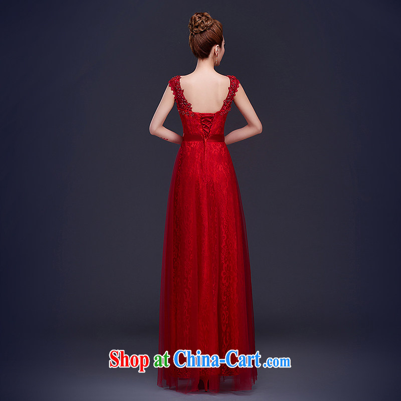 2015 New red long dual shoulder straps bridal wedding dress toast service banquet dress party chair royal blue L so Balaam, shopping on the Internet