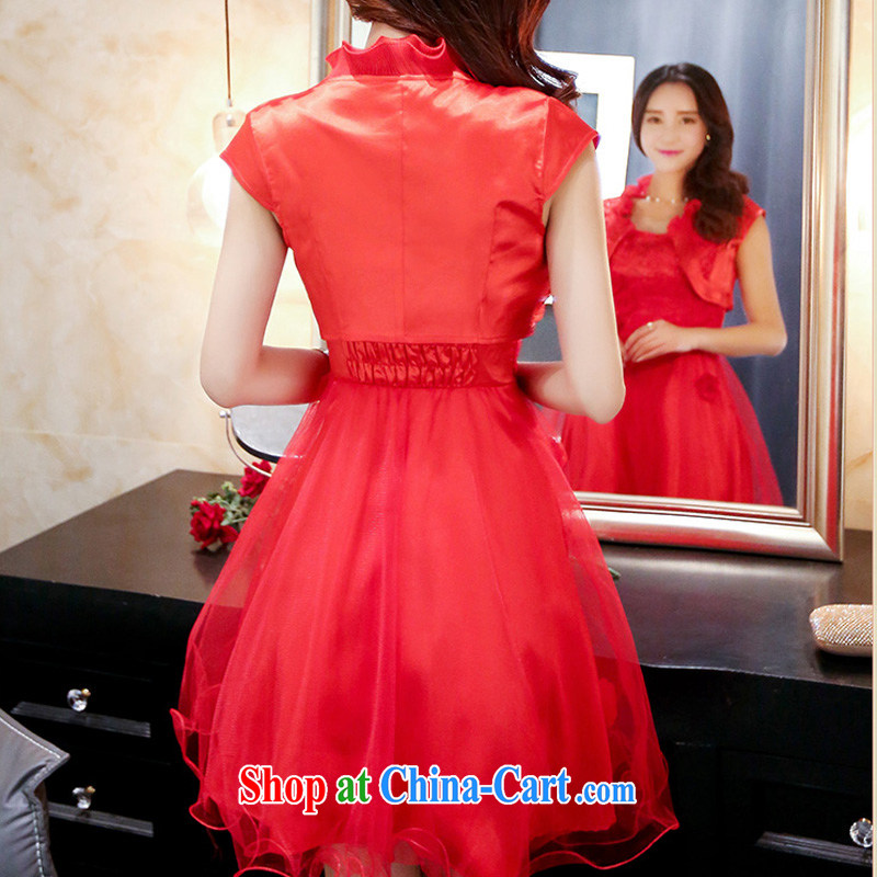 Cayman commercial silk dresses, two-piece dresses wedding dresses 2015 summer new stylish atmosphere. Two-piece bridal wedding dress red XXXL, business, gift, shopping on the Internet