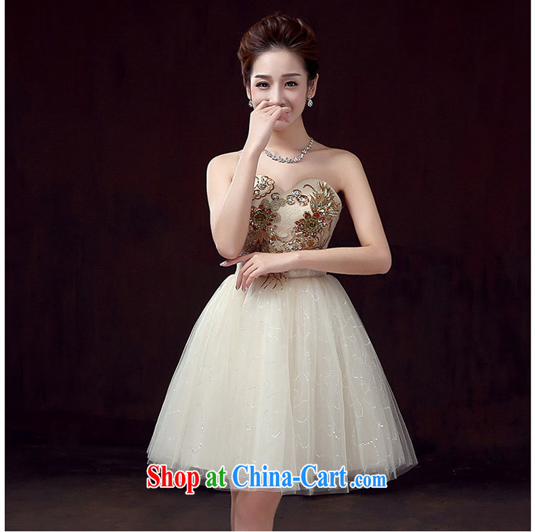 Marriage true love bridal toast spring dresses, evening dress 2015 new stylish and wiped his chest, short wedding dresses wedding bridesmaid summer serving champagne color XL pictures, price, brand platters! Elections are good character, the national distribution, so why buy now enjoy more preferential! Health