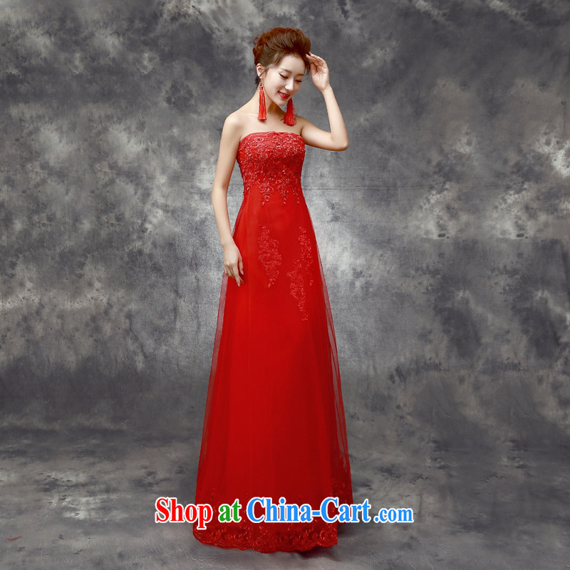 Let the day the bridal toast serving long, tied with new 2015 Annual Meeting at night dress skirt red 8011 A with lace edge skirt with $218 L, Dream of the day, shopping on the Internet