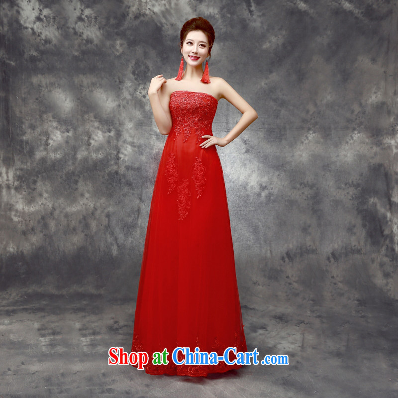 Let the day the bridal toast serving long, tied with new 2015 Annual Meeting at night dress skirt red 8011 A with lace edge skirt with $218 L, Dream of the day, shopping on the Internet