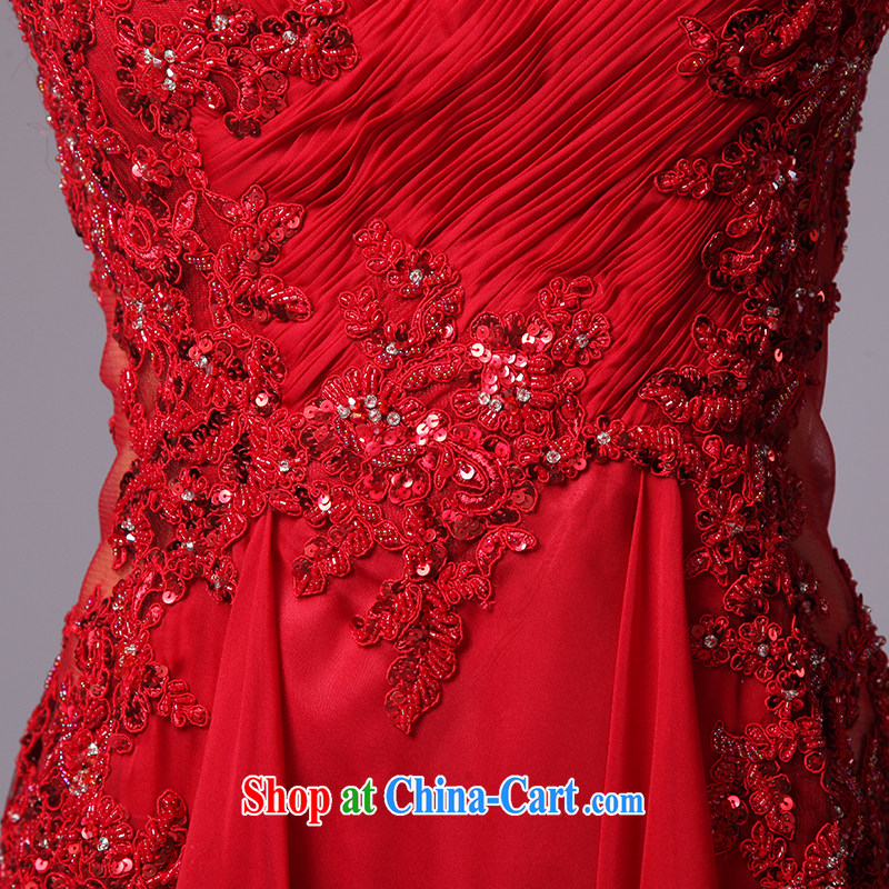 It is not the JUSERE high-end wedding dresses wine red royal blue name-yuan toast dress uniform dress uniform concert hosted service double-shoulder-neck collar V antique Openwork red 8, is by no means set, shopping on the Internet