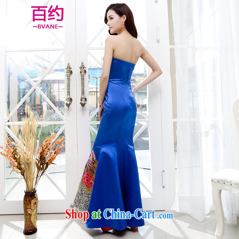 100 about 2015 new bride wedding dress toast clothing stylish long crowsfoot beauty wedding dresses elegant hosted performances dress PO (the silk scarf) XL, about 100 (BVANE), shopping on the Internet