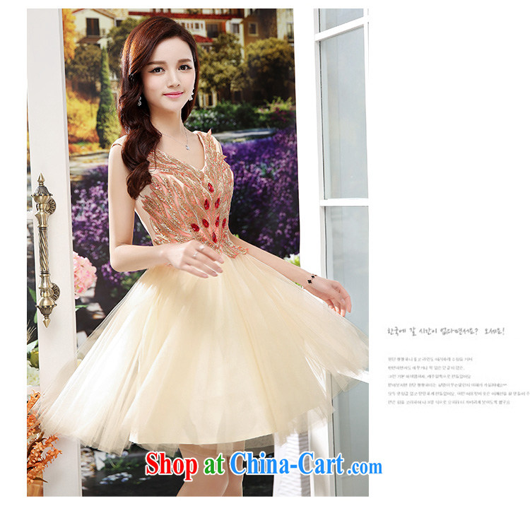 100 about 2015 new stylish bridal toast clothing spring and summer new short banquet beauty bridesmaid dress the Show dress apricot (the silk scarf) XXL pictures, price, brand platters! Elections are good character, the national distribution, so why buy now enjoy more preferential! Health