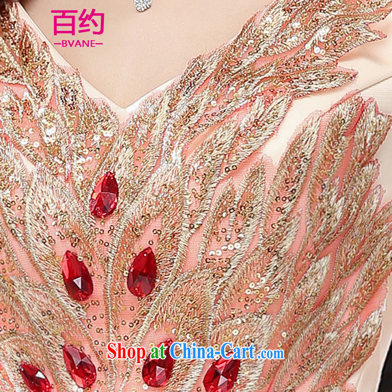100 about 2015 new stylish bridal toast clothing spring and summer new short banquet beauty bridesmaid dress the Show dress apricot (the silk scarf) XXL, 100 (BVANE), online shopping