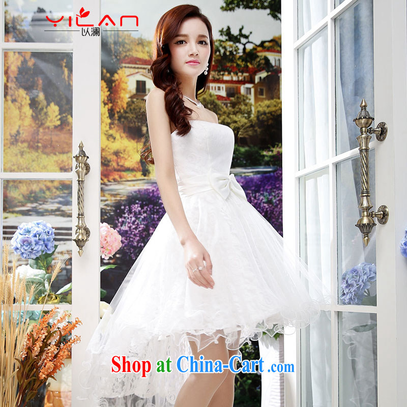 The world 2014 New Name-yuan Hong Kong small wind short-sleeved cultivating good wedding A Field dresses wedding dresses 1557 apricot XXL to world, shopping on the Internet