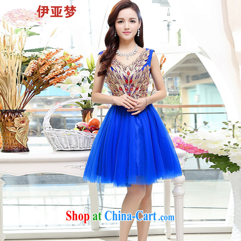 The dream in the 2015 spring and summer new female Korean Beauty lace dresses style terrace back dress dress royal blue XXL
