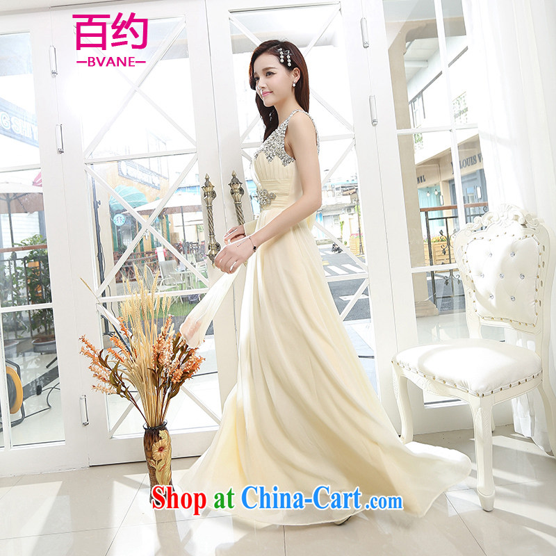 About 100 2015 stylish upmarket big bridal toast serving New betrothal wedding dress the dinner show service beauty long dresses apricot (the silk scarf) XL, 100 (BVANE), online shopping