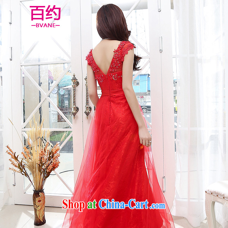 100 about 2015 new elegant bridal betrothal wedding dress toast clothing fashion long dress beauty Banquet hosted performances dress red (the silk scarf) XL, 100 (BVANE), shopping on the Internet