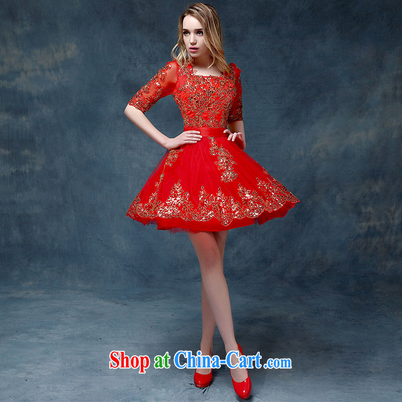 According to Lin Elizabeth's wedding dress summer 2015 new marriage bows dress long, bright red banquet theater stage spring and summer dresses red XL, according to Lin, Elizabeth, and shopping on the Internet