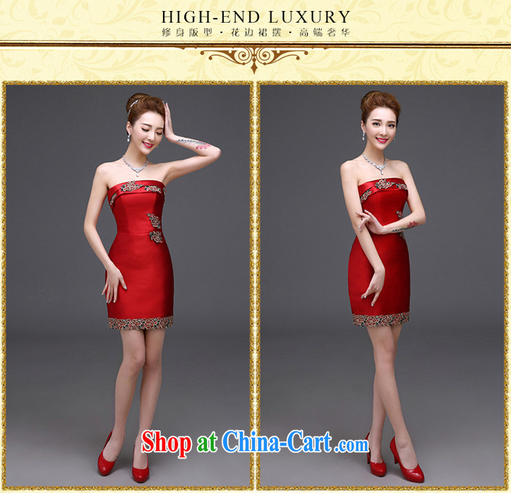 Toasting Service Bridal Fashion 2015 new summer red marriage duration, chest bare the betrothal marriage high-end dinner banquet dress pleasant bridal red wiped his chest long L pictures, price, brand platters! Elections are good character, the national distribution, so why buy now enjoy more preferential! Health
