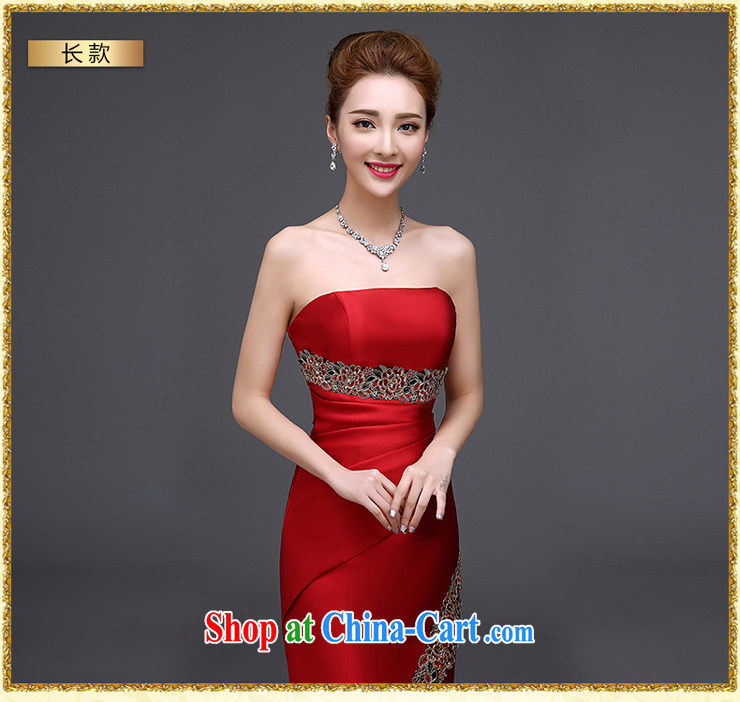 Toasting Service Bridal Fashion 2015 new summer red marriage duration, chest bare the betrothal marriage high-end dinner banquet dress pleasant bridal red wiped his chest long L pictures, price, brand platters! Elections are good character, the national distribution, so why buy now enjoy more preferential! Health