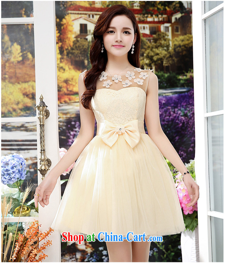 Bahia dream 20,154 quarter with wedding dresses Korean Beauty short-sleeved Web yarn lace sexy Evening Dress dress dress apricot XL pictures, price, brand platters! Elections are good character, the national distribution, so why buy now enjoy more preferential! Health