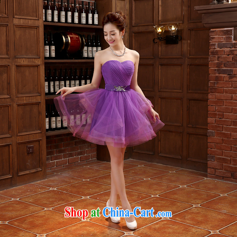 Rain is still Yi marriages new stylish performances wedding bridesmaid dresses small photo building photography styling purple short dress LF 214 purple tailored, rain is clothing, and shopping on the Internet