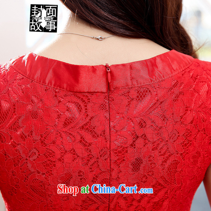 Cover Story 2015 new cultivating the waist retro style short, small dress dresses cheongsam style bridal tea dresses red XXL, the cover story (cover story), and on-line shopping