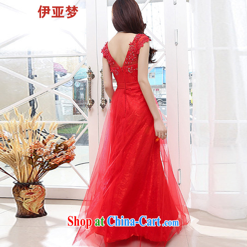 The dream in the 2015 spring and summer New Long wedding dresses beauty graphics thin Web yarn back exposed large banquet dress dress bridal with large red XL, the dream, and shopping on the Internet