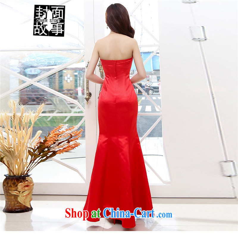 Cover Story 2015 new Peacock embroidered towel chest-waist cultivating long gown bridal toast tea dress wedding dresses blue XL, the cover story (cover story), online shopping